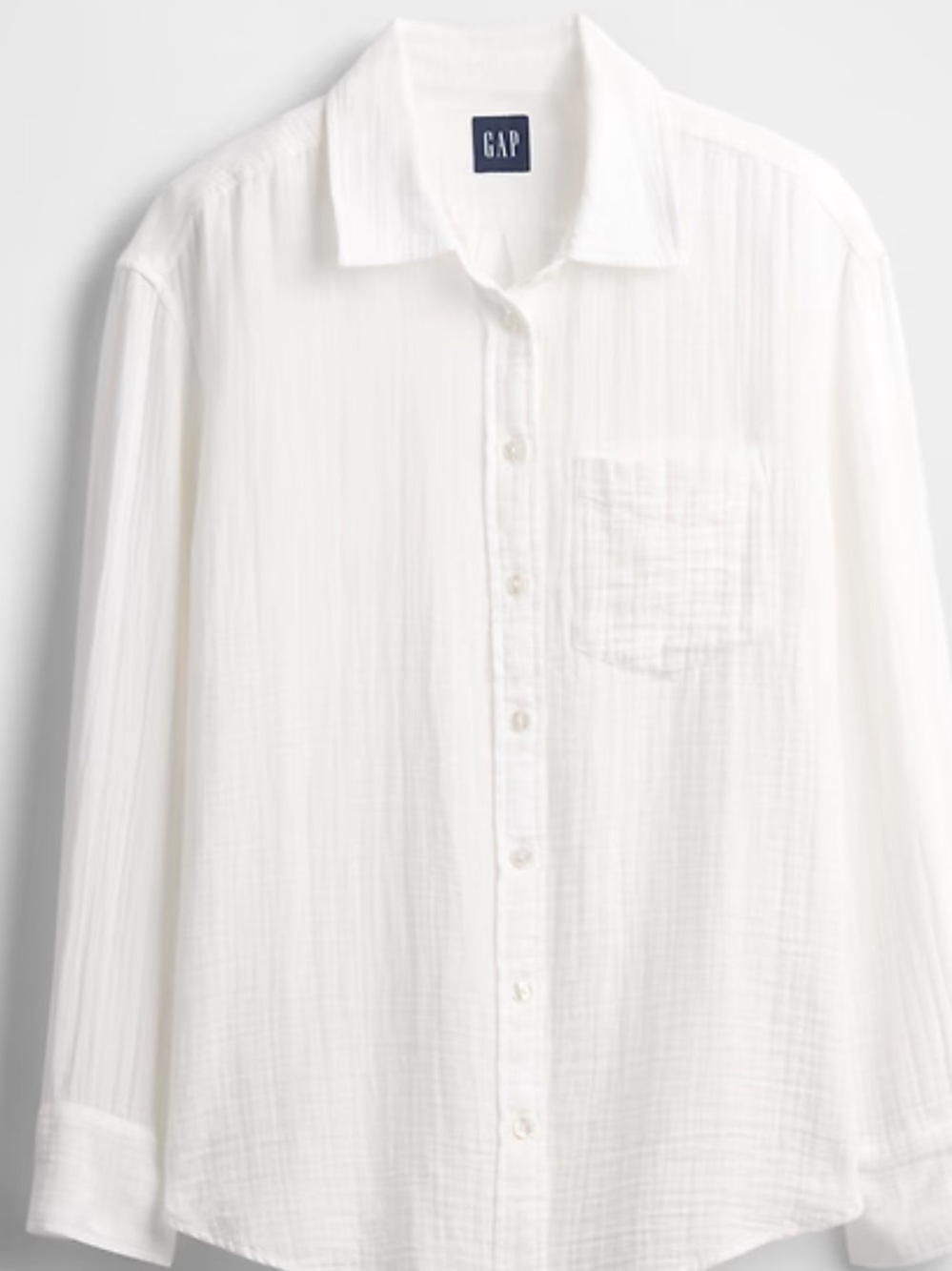 GAP WHITE GAUZE SHIRT- size XS